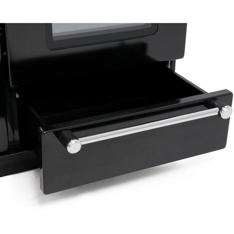 Rangemaster Kitchener KCH110NGFBL/C - Black/Chrome Gas Range Cooker - 110cm - A+ Energy