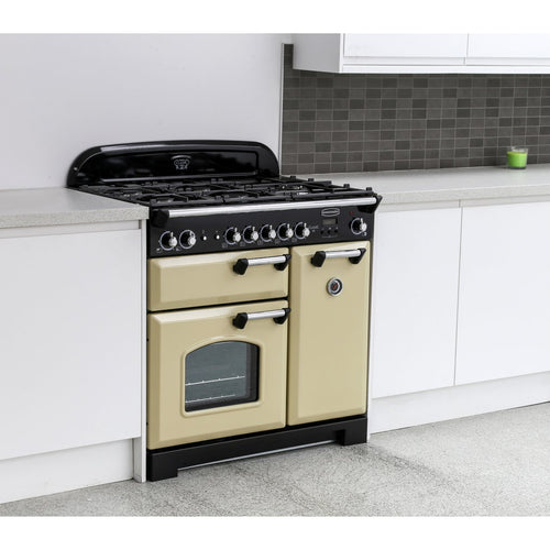 Rangemaster CLA90NGFCR/C - Cream/Chrome Gas Range Cooker - 90cm - A+ Energy