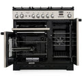 Rangemaster KCH90NGFBL/C - Black/Chrome 90cm Gas Range Cooker - A+ Energy