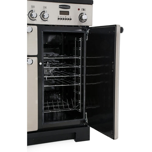 Rangemaster KCH90NGFBL/C - Black/Chrome 90cm Gas Range Cooker - A+ Energy