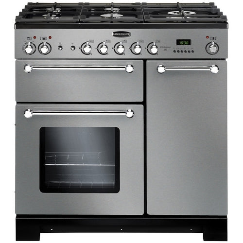 Rangemaster KCH90NGFSS/C - Stainless Steel 90cm Gas Range Cooker - A+ Energy