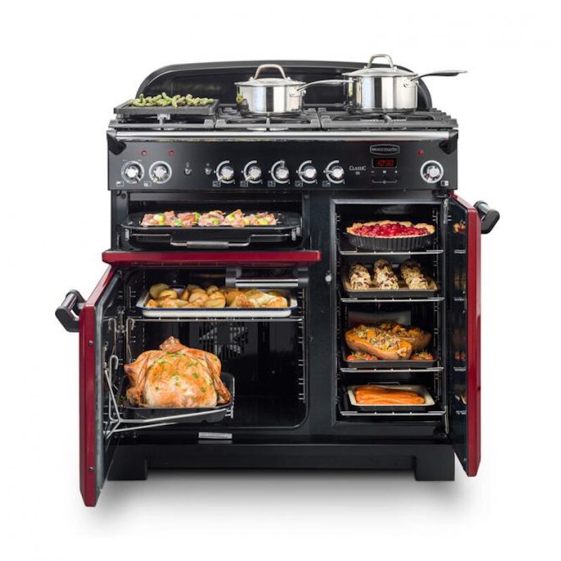 Rangemaster CLA90EIBL/C - Black/Chrome Range Cooker - 90cm Induction - A Rated