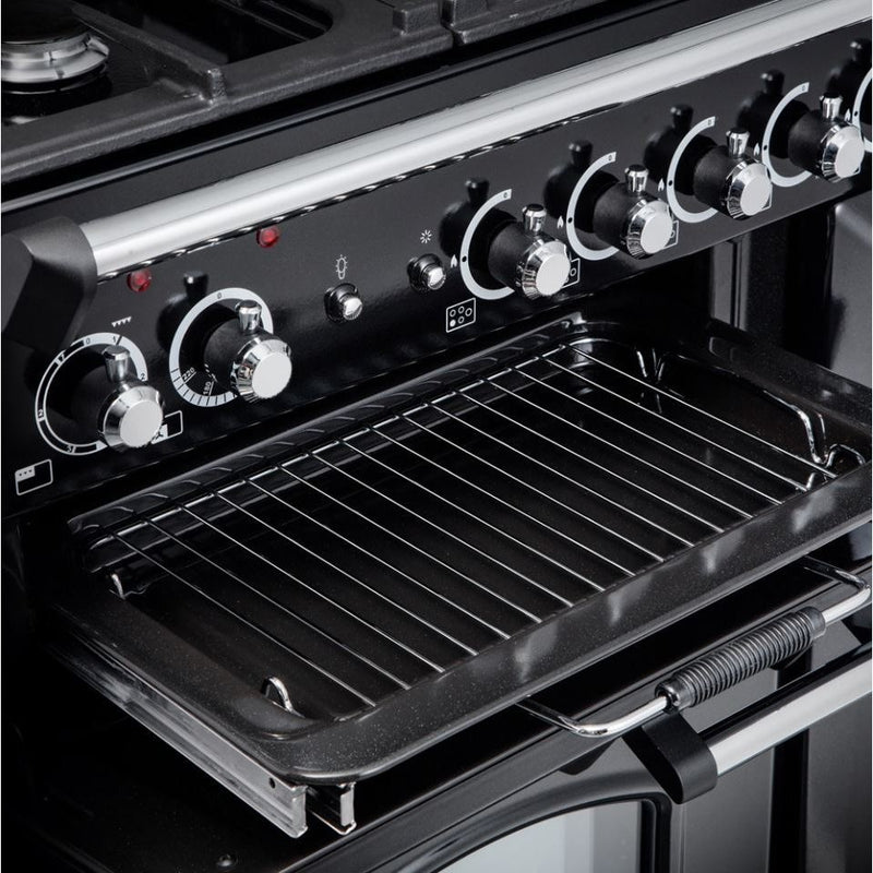 Rangemaster Classic CLA110EIBL/C - Black/Chrome Range Cooker - 110cm Induction - A Rated