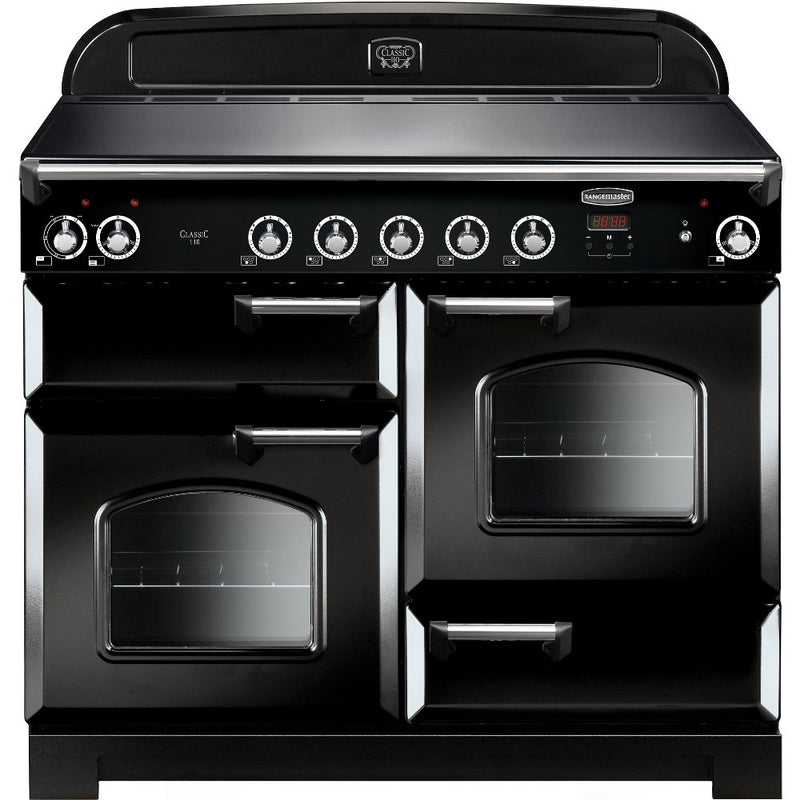 Rangemaster Classic CLA110EIBL/C - Black/Chrome Range Cooker - 110cm Induction - A Rated