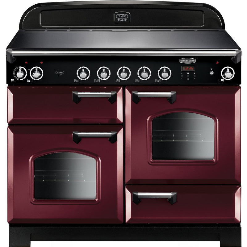 Rangemaster CLA110EICY/C - Cranberry/Chrome 110cm Range Cooker - Induction - A Rated