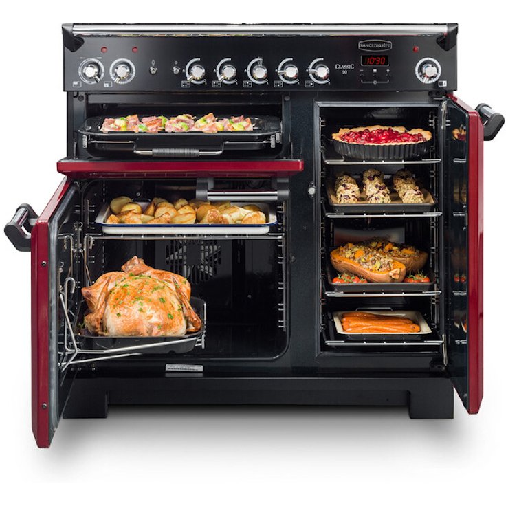 Rangemaster Classic CLA100EICY/C - Red 100cm Range Cooker - Dual Induction Ovens - A Rated