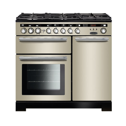 Rangemaster EDL100DFFIV/C - Ivory Dual Fuel Range Cooker - 100cm with Twin Ovens - A Rated