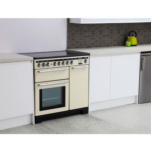 Rangemaster EDL90EIIV/C - Ivory with Chrome 90cm Range Cooker - Induction - A Energy