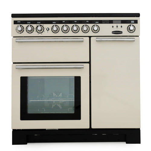 Rangemaster EDL90EIIV/C - Ivory with Chrome 90cm Range Cooker - Induction - A Energy