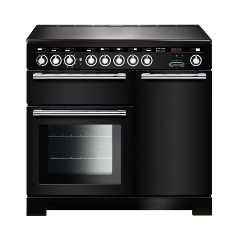 Rangemaster EDL100EIBL/C - Black/Chrome 100cm Range Cooker - Induction - A Rated