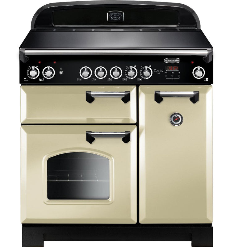 Rangemaster Classic CLA90ECCR/C - Cream/Chrome Range Cooker - 90cm Ceramic - A Rated