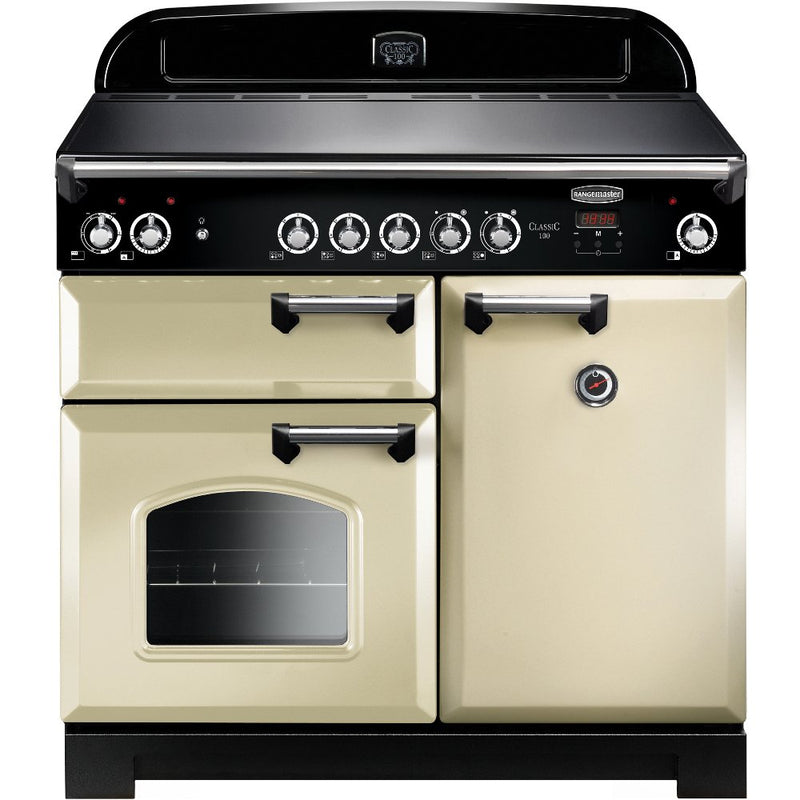 Rangemaster Classic CLA100ECCR/C - Cream/Chrome Range Cooker - Ceramic - A Rated