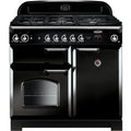 Rangemaster CLA100NGFBL/C - Black/Chrome Gas Range Cooker - 86L - A+ Energy