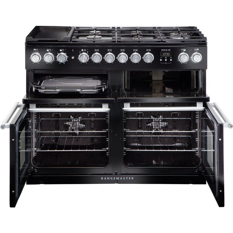 Rangemaster Nexus SE NEXSE110DFFSL/C - Slate/Chrome Black Range Cooker - Dual Fuel - A Rated