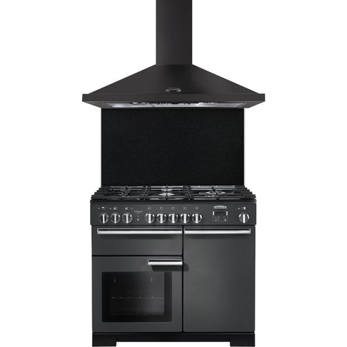 Rangemaster LEIHDC100SL/C - Slate 100cm Chimney Cooker Hood - 460m³/h - D Energy
