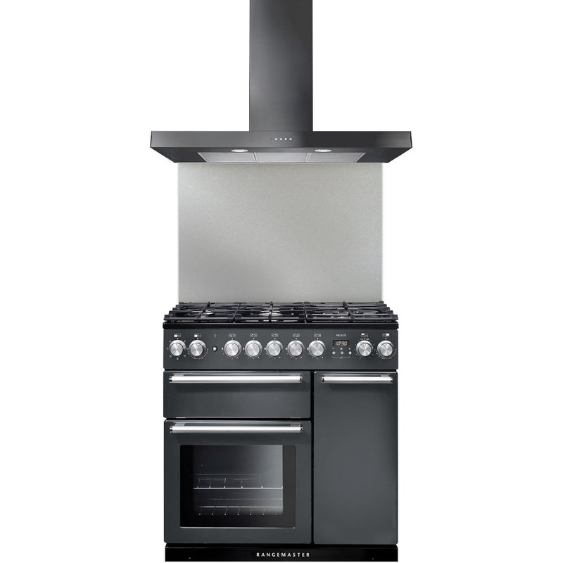 Rangemaster UNBHDS90SL - Slate/Black 90cm Chimney Cooker Hood - B Energy Rated