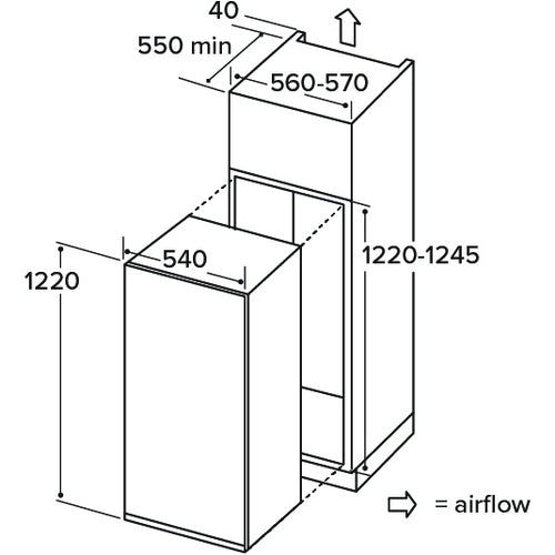 CDA FW522/3 - White Built-in Fridge - 197L - E Rated
