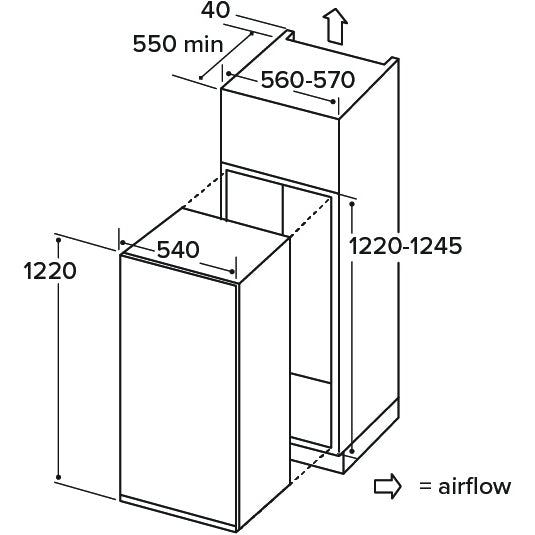 CDA FW522/3 - White Built-in Fridge - 197L - E Rated