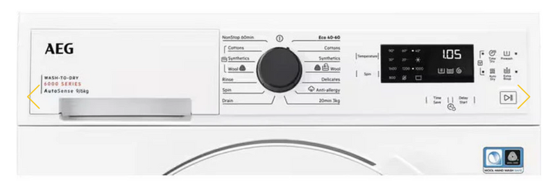 AEG LWX60966B - White 9KG/6KG Washer Dryer - A/D energy