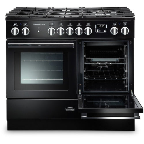 Rangemaster Professional Plus FX PROPL100FXDFFGB/C - Black 100cm Dual Fuel Range Cooker - A Rated