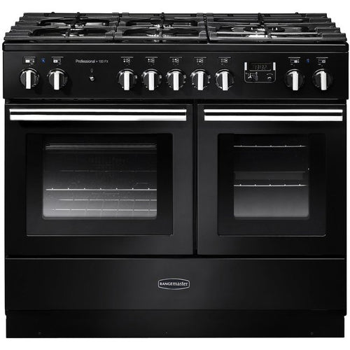 Rangemaster Professional Plus FX PROPL100FXDFFGB/C - Black 100cm Dual Fuel Range Cooker - A Rated