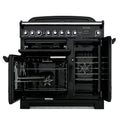 Rangemaster CDL90DFFSL/B - Slate/Brass Dual Fuel Range Cooker - 79L + 67L - A Rated