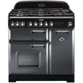 Rangemaster CDL90DFFSL/C - Slate/Chrome 90cm Range Cooker - Dual Fuel - A Rated