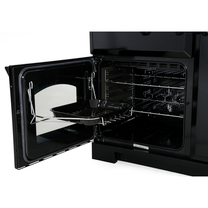 Rangemaster CDL100DFFSL/B - Slate/Brass Dual Fuel Range Cooker - 100cm - A Rated