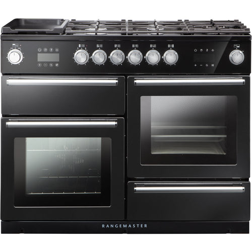 Rangemaster NEX110SODFFCB/C - Charcoal Black Range Cooker - 79L Dual Fuel - A Rated
