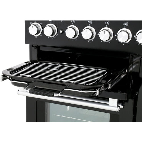 Rangemaster Nexus NEX90DFFCB/C - Charcoal Black/Chrome Range Cooker - 140L - A Rated