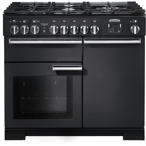 Rangemaster Professional Deluxe PDL100DFFCB/C - Charcoal Black 100cm Range Cooker - A Energy