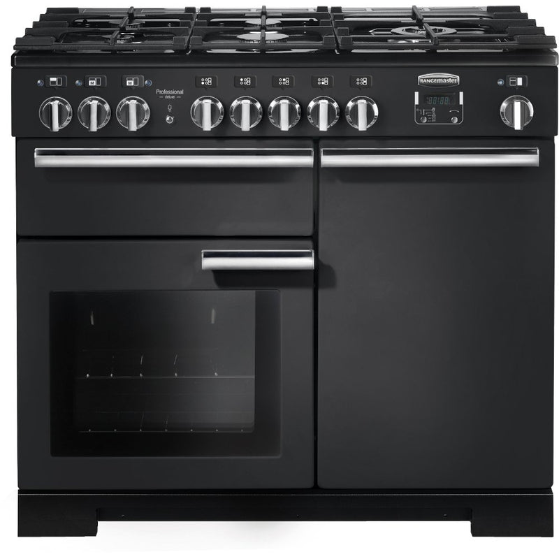 Rangemaster Professional Deluxe PDL100DFFCB/C - Charcoal Black 100cm Range Cooker - A Energy