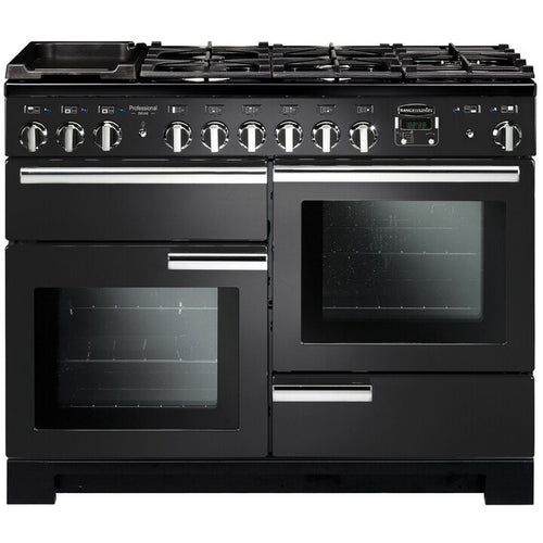 Rangemaster Professional Deluxe PDL110DFFCB/C - Charcoal Black Dual Fuel Range Cooker - 110cm - A Rated