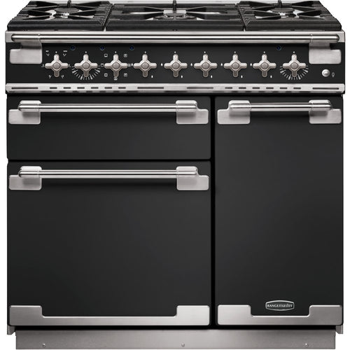 Rangemaster ELS90DFFCB - Charcoal Black Dual Fuel Range Cooker - 79L+67L - A Rated