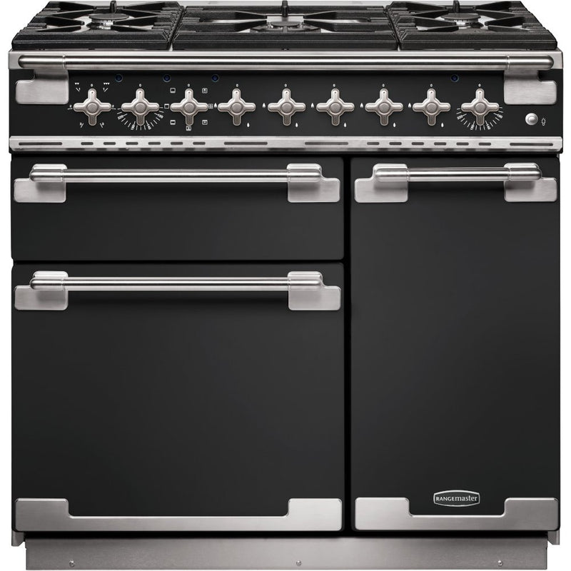 Rangemaster ELS90DFFCB - Charcoal Black Dual Fuel Range Cooker - 79L+67L - A Rated