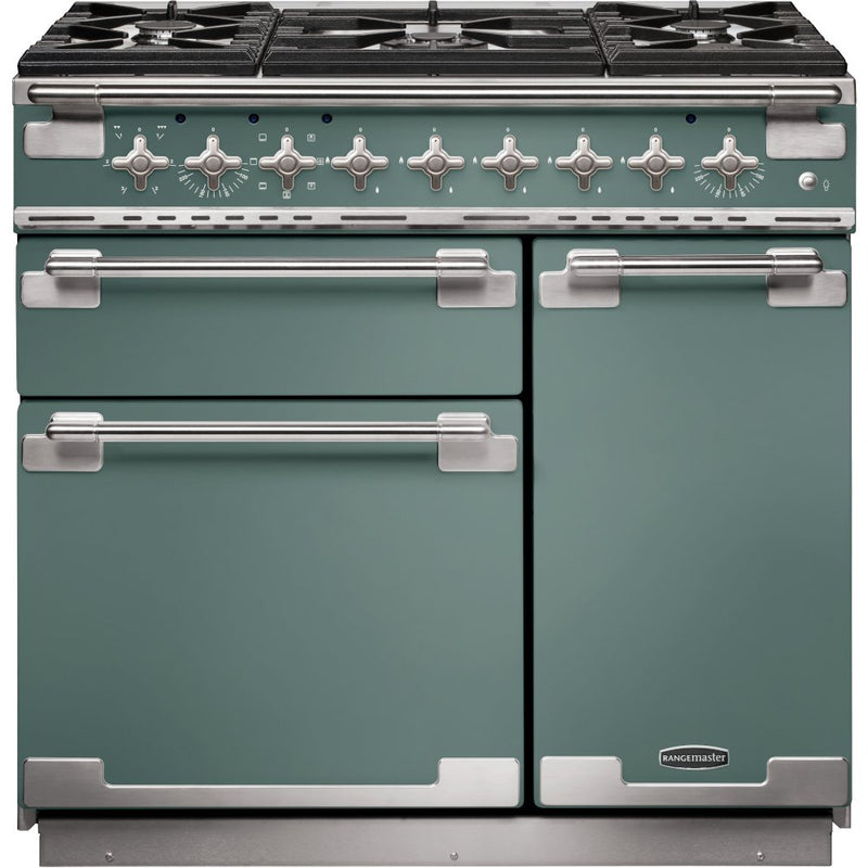 Rangemaster Elise ELS90DFFMG - Mineral Green Dual Fuel Range Cooker - 90cm - A Rated