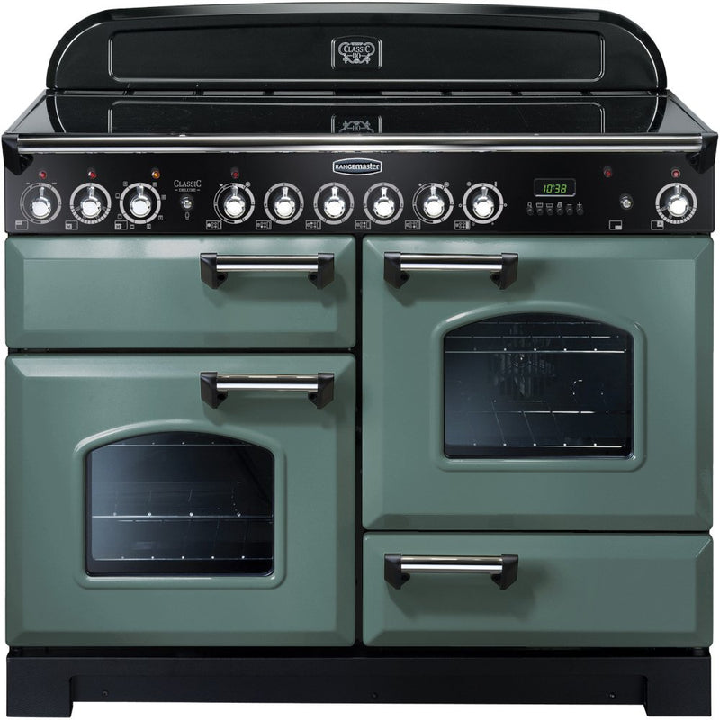 Rangemaster Classic Deluxe CDL110ECMG/C - Mineral Green Ceramic Range Cooker - Dual 79L Ovens - A Rated