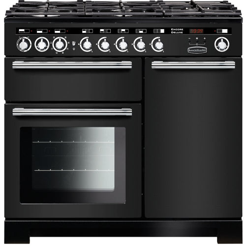 Rangemaster Encore EDL100DFFCB/C - Charcoal Black Range Cooker - 100cm Dual Fuel - A Rated