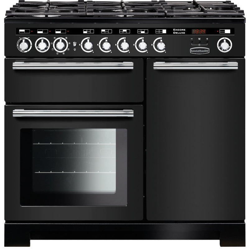 Rangemaster Encore EDL100DFFCB/C - Charcoal Black Range Cooker - 100cm Dual Fuel - A Rated