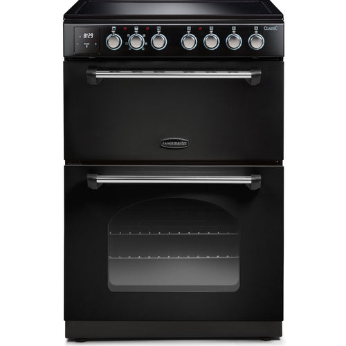 Rangemaster CLA60ECBL/C - Black Ceramic Electric Cooker - 69/39L Capacity - A Energy Rating