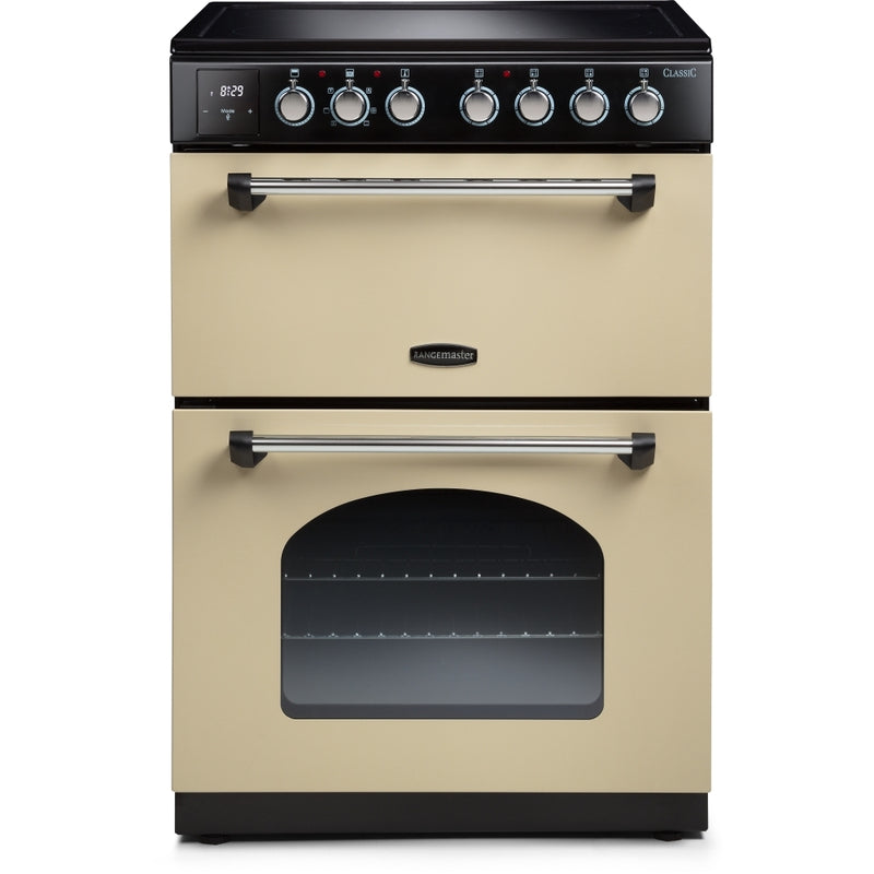 Rangemaster CLA60ECCR/C - Cream Ceramic Electric Cooker - 4 Zones, Double Oven 69/39L, A Energy