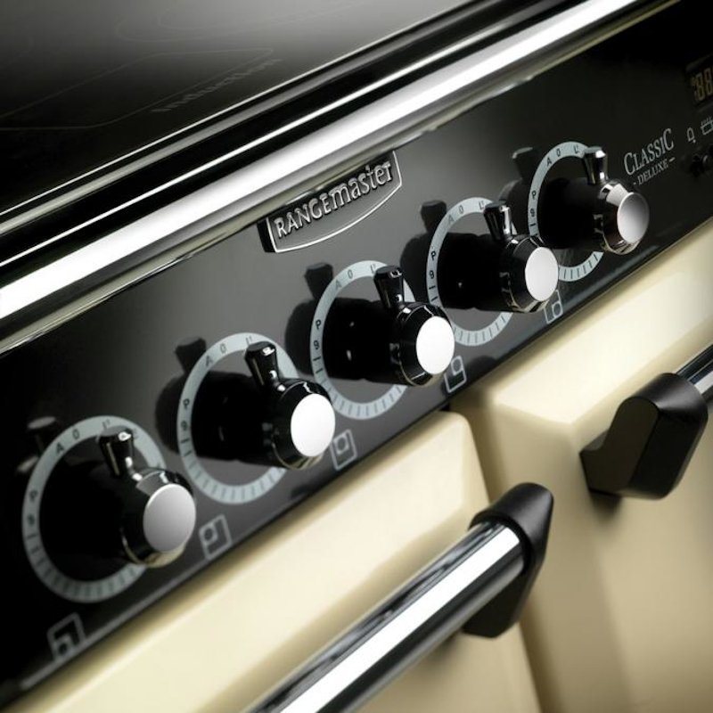 Rangemaster CDL110ECCB/C - Charcoal Black/Chrome Range Cooker - 110cm Ceramic - A Energy Rated