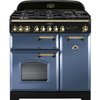 Rangemaster CDL90DFFSB/B - Stone Blue/Brass Dual Fuel Range Cooker - 146L Total Capacity - A Rated