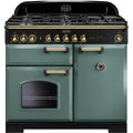 Rangemaster Classic Deluxe CDL100DFFMG/B - Green 100cm Range Cooker - Dual Fuel - A Rated