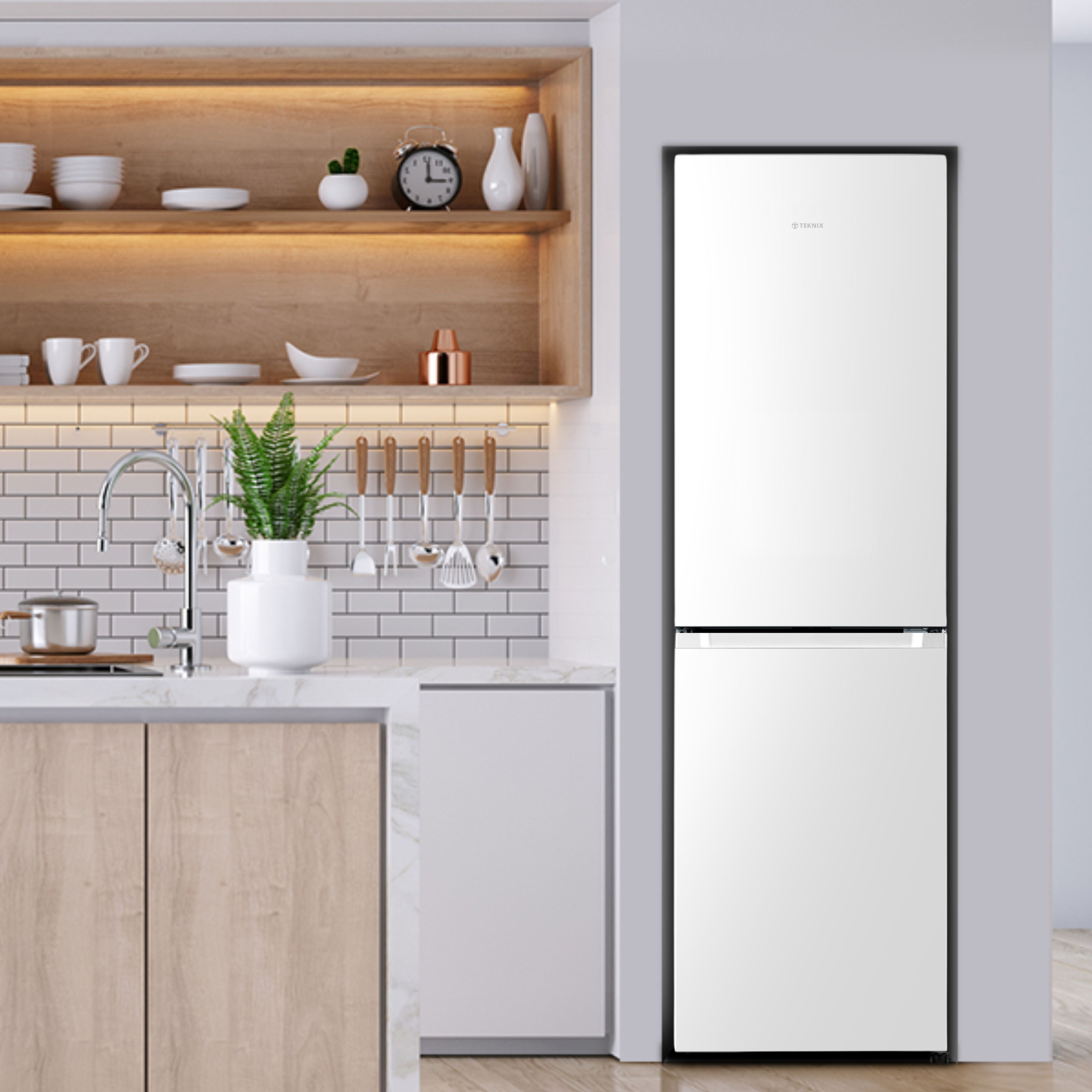 Teknix FFPH1825PW/E - White 50/50 Fridge Freezer - E energy