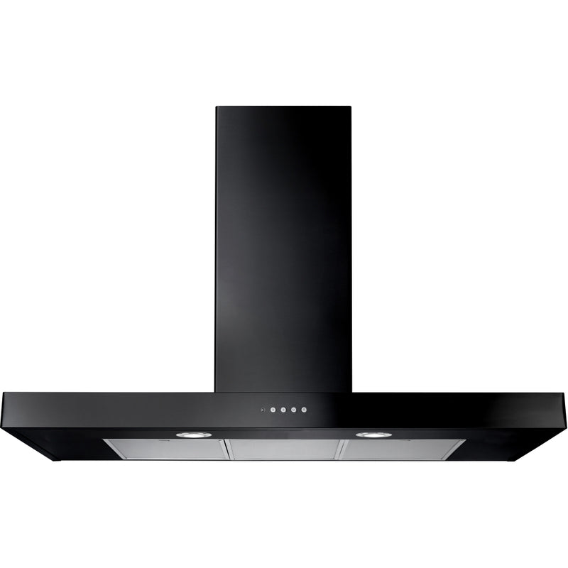 Rangemaster UHDF90BL - Black 90cm Chimney Cooker Hood - 610m³/h Extraction - B Rated