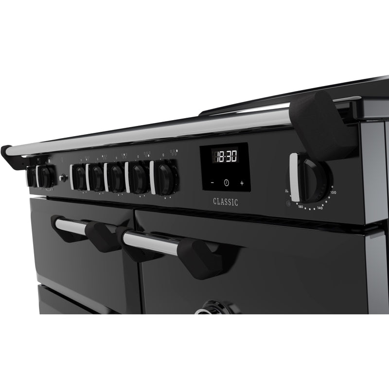 Rangemaster CL100EIPGBL/CM1 - Black/Chrome 100cm Range Cooker - Dual Oven - A Energy Rated