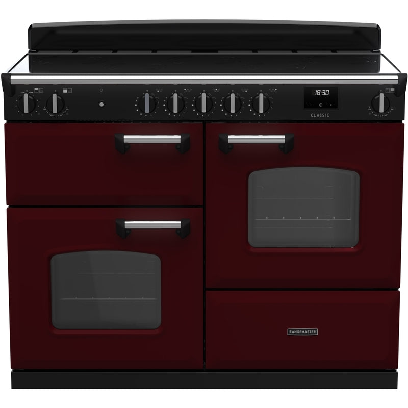Rangemaster Classic CLO110EIPBOR/CM1 - Bordeaux/Chrome 110cm Range Cooker - Induction Hob - A Rated