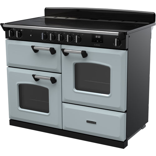 Rangemaster Classic - Misty Blue / Chrome 110cm Induction Range Cooker - A Rated