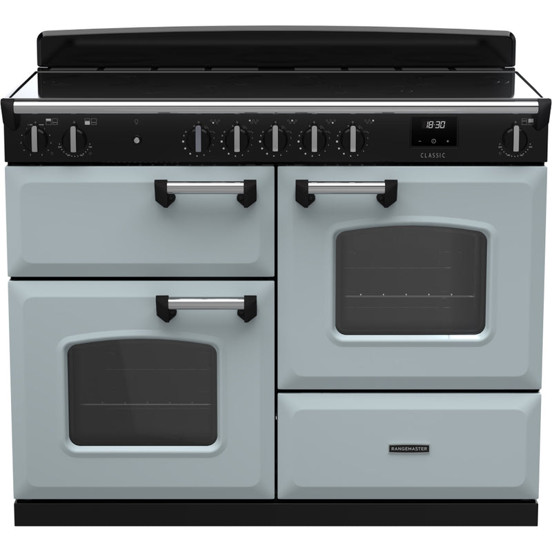 Rangemaster Classic - Misty Blue / Chrome 110cm Induction Range Cooker - A Rated